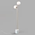 Elegant Brass Stem Floor Lamp 3D model small image 1