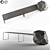 Rock-Bench: Stylish Steel Frame 3D model small image 1