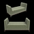 Petrie Daybed: Midcentury Chic! 3D model small image 2