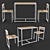 Bertille Table & Chairs Set 3D model small image 2