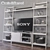 Sawyer White Media Stand with Bookcases 3D model small image 2