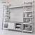 Sawyer White Media Stand with Bookcases 3D model small image 3