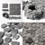 Rocky Stone Paving Wall Road 3D model small image 1