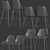 Amos Gray Fabric Bar Stool 3D model small image 3