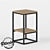 Minimalist Wooden and Metal Side Table 3D model small image 1