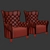 Luxurious Malerba Armchair: A Red Carpet Collection of Elegance 3D model small image 3