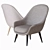 Elegant Bat Lounge Chair by Gubi 3D model small image 1