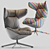 Elegant Swivel Armchair by Moroso 3D model small image 3