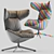 "Take a Line For a Walk" Leather Armchair 3D model small image 3