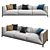 Stylish 3-Seater Sofa 3D model small image 1