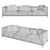 Stylish 3-Seater Sofa 3D model small image 2