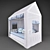Title: Montessorian House Bed & Friends Safari Blue Canopy 3D model small image 2