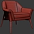 Luxurious Milla Velvet Armchair: Elegant Comfort at Its Finest 3D model small image 3