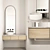 Modern Bathroom Furniture Set 3D model small image 1