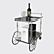 Title: Vintage Wine Cart: Elegant and Compact 3D model small image 2