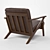 Elegant Mid-Century Lounge Chair 3D model small image 2