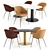 Modern Bat Dining Chair + Elegant Marble GUBI Tables 3D model small image 1