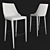 Sleek White Leather Bar Stool 3D model small image 1