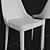 Sleek White Leather Bar Stool 3D model small image 2