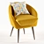 Mustard Armchair: Sleek Gray Stool 3D model small image 2