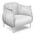 Stylish Julian Coffee Chair 3D model small image 3