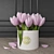 Title: Trio Tulip Bouquet in Chic Box 3D model small image 1