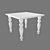 Heritage Square White Coffee Table 3D model small image 1