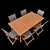 Acacia Garden Dining Set 3D model small image 2