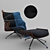 Luxury Leather Lounger Chair 3D model small image 1