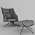 Luxury Leather Lounger Chair 3D model small image 3