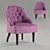 Evans Collection Armchair: Luxurious Velvet, Petite Size 3D model small image 1