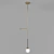 Modern Brass Pendant Light 3D model small image 1