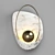 Golden Art-Deco Clam Pendant 3D model small image 1