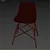 Sophisticated Malia Leather Dining Chair 3D model small image 3