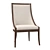 Modern Velvet Dining Chair 3D model small image 2