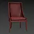 Modern Velvet Dining Chair 3D model small image 3