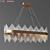 Elegant Oval Luminaire Chandelier 3D model small image 1