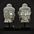 Silver Plated Brass Buddha Head 3D model small image 1