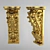 Elegant Gold Panel Decor 3D model small image 2