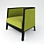 Sleek Saten Chair: Luxurious and Comfortable 3D model small image 1