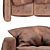 Luxury Genuine Leather Sofa 3D model small image 2