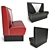 Retro V-Back Sofa - 50's Style 3D model small image 2