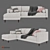 Modern Birch Ivory Sectional Sofa 3D model small image 1