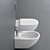 Sleek Wall-hung Architectural WC 3D model small image 2