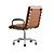 Elegant Leather Office Chair 3D model small image 2