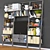 Modern TV Shelf with Books and Decor 3D model small image 2