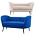 Elegant Chesterfield Loveseat: Classic Design 3D model small image 1