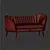 Elegant Chesterfield Loveseat: Classic Design 3D model small image 3