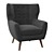 Elegant Wingback Armchair 3D model small image 1