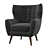 Elegant Wingback Armchair 3D model small image 2